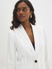 1-Button Striped Blazer