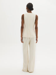 Striped Linen-Blend Vest