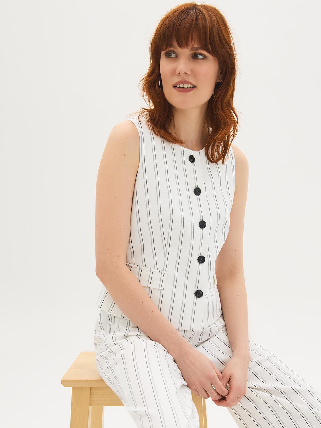 Striped Tie-Back Vest Top