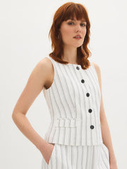 Striped Tie-Back Vest Top