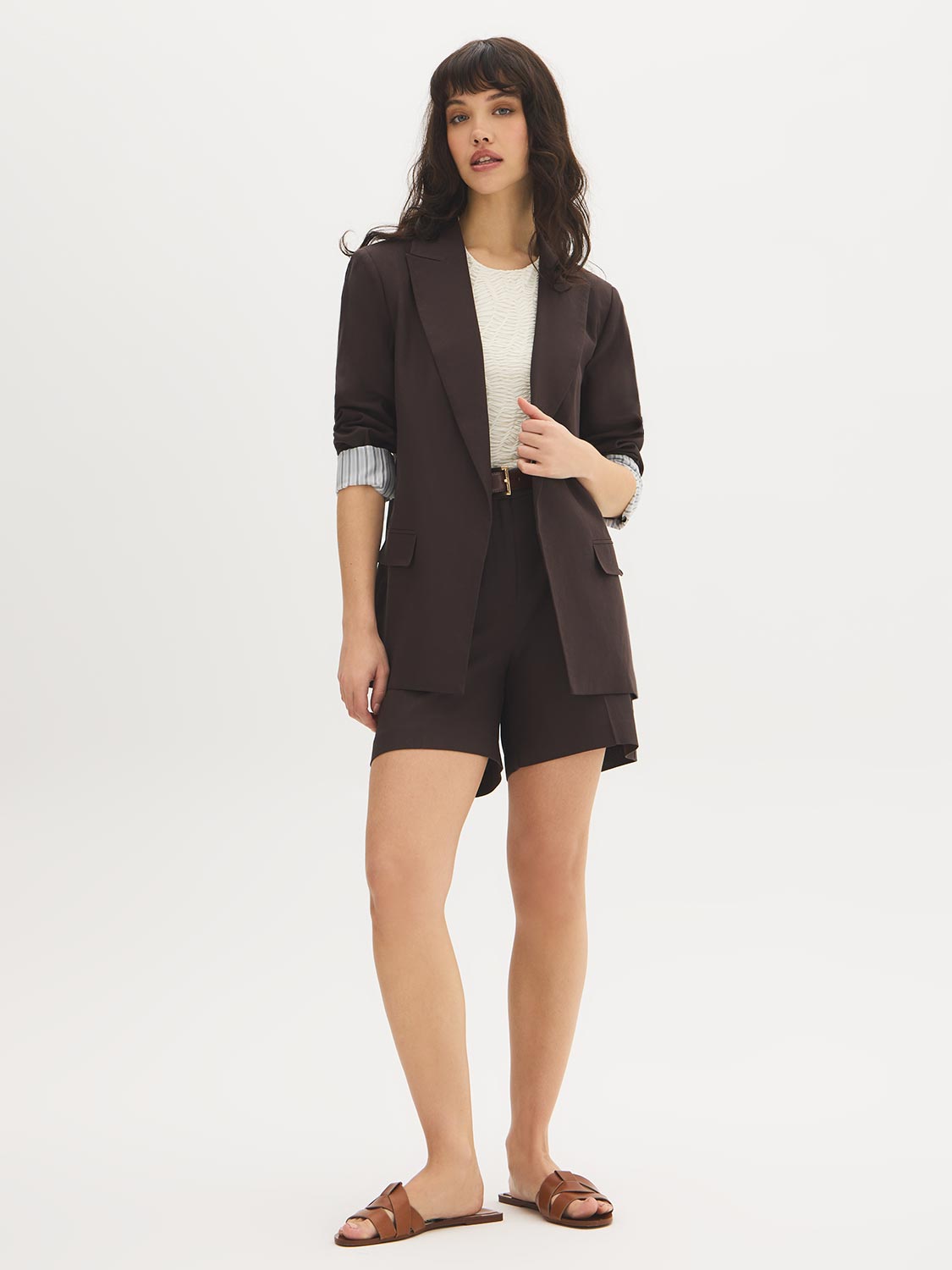 Linen-Blend Blazer