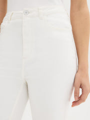 Cotton-Blend Eyelet Hem Capri Jeans