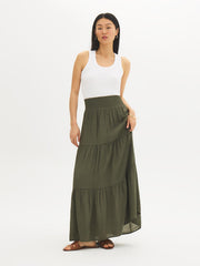 Tiered Smocked Maxi Skirt