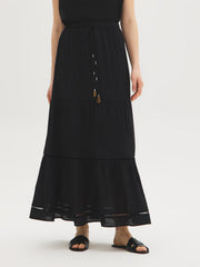 Tiered Textured Maxi Skirt
