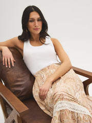 Paisley Crochet Detail Skirt