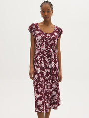 Floral Print Button-Front Midi Dress