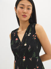 Floral V-Neck Smocked Midi Dress