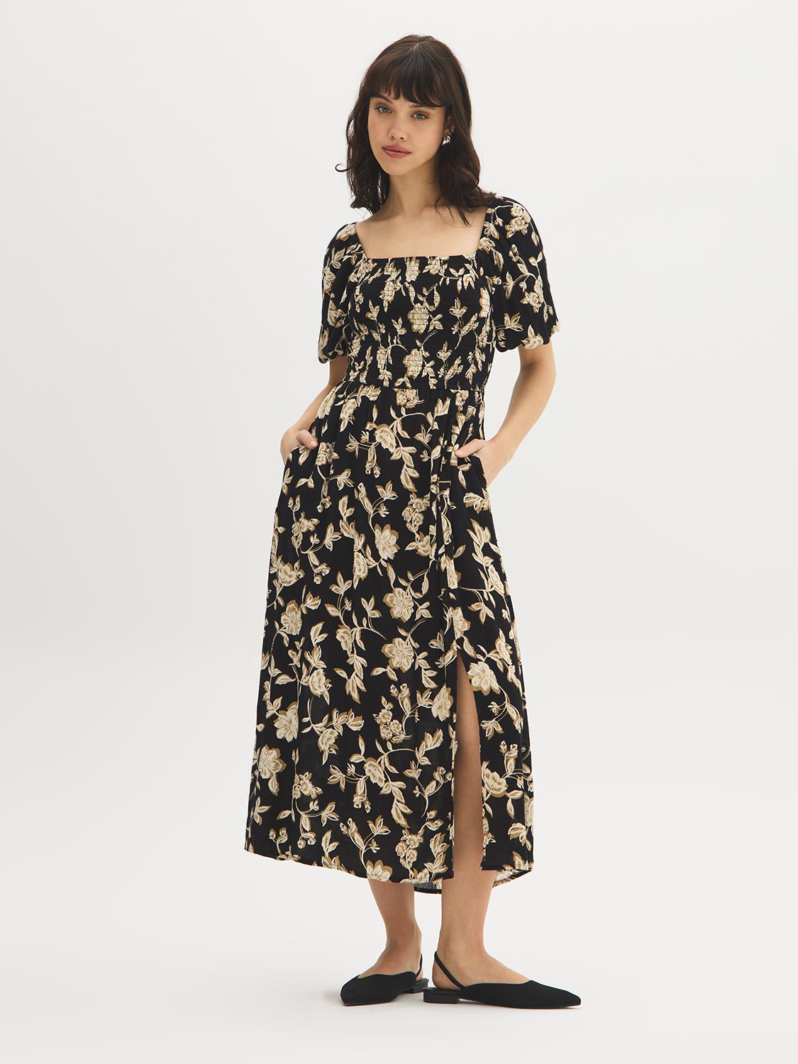 Floral Smocked Maxi Dress