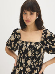Floral Smocked Maxi Dress