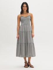 Gingham Tiered Chiffon Dress