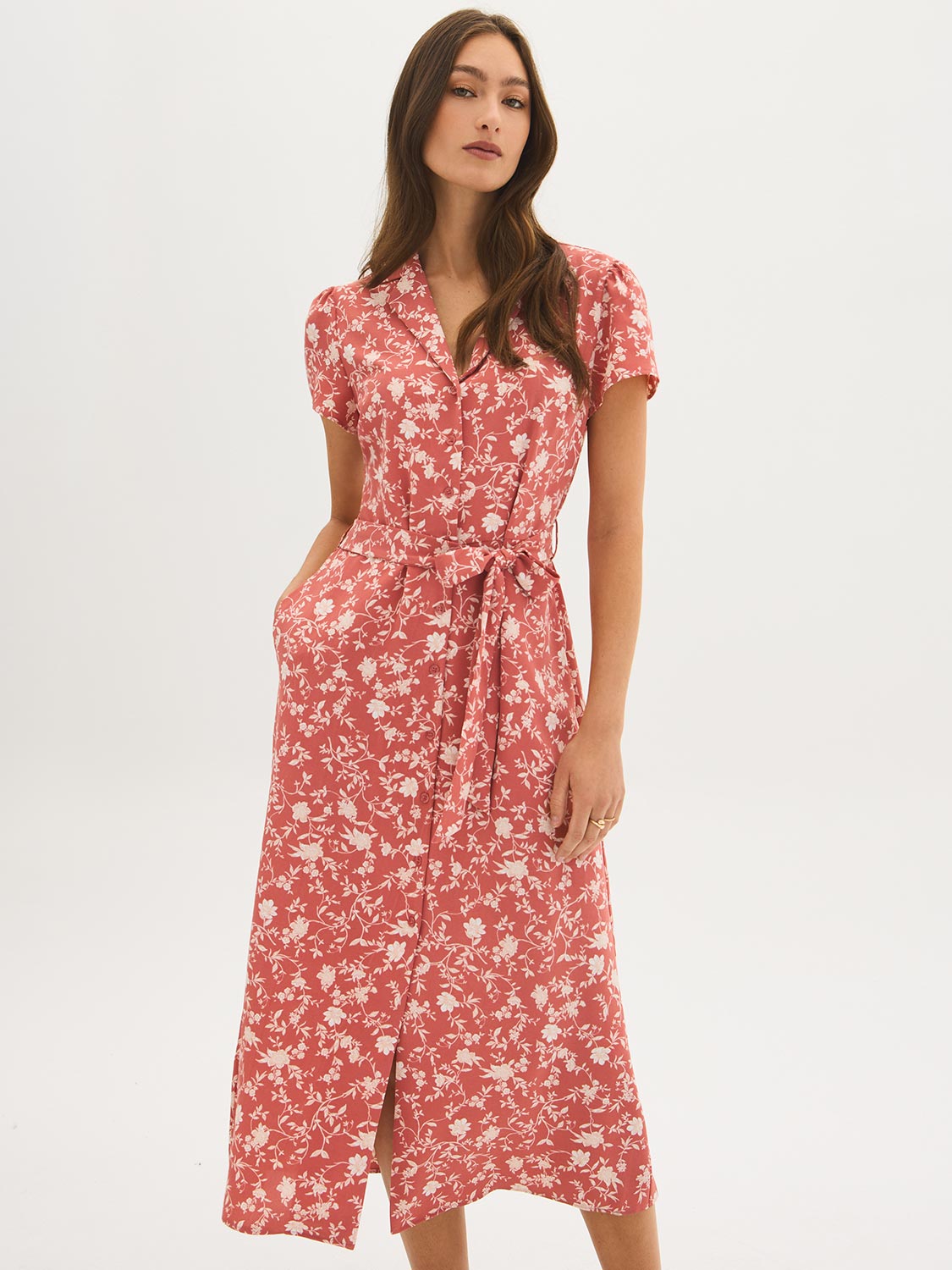 Printed Midi Shirt Dress