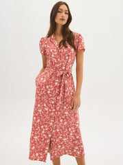 Printed Midi Shirt Dress