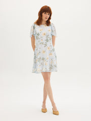 Floral Flutter Sleeve Mini Dress
