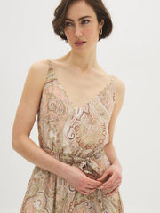 Paisley Tiered Chiffon Maxi Dress