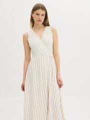 Striped Fit & Flare Midi Dress