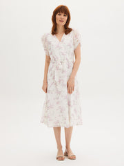 Floral Wrap-Front Midi Dress