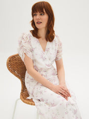 Floral Wrap-Front Midi Dress
