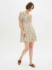 Floral Puff Sleeve Mini Dress