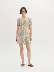 Floral Puff Sleeve Mini Dress