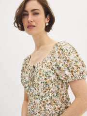 Floral Puff Sleeve Mini Dress