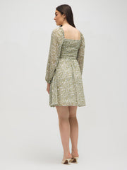 Floral Print Smocked Mini Dress