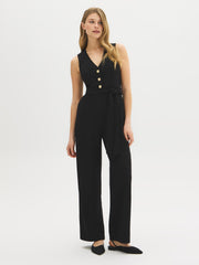 Straight-Leg Crepe Jumpsuit