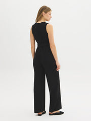 Straight-Leg Crepe Jumpsuit