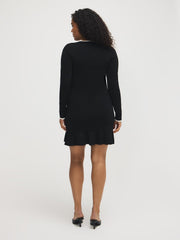 Contrast Trim Mini Sweater Dress