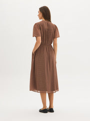 Geo Print Chiffon Midi Dress