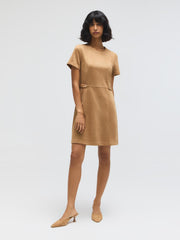 Short Sleeve Faux Suede Mini Dress