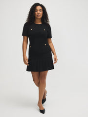 Short Sleeve Pleated Mini Dress