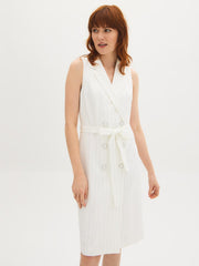 Pinstripe Sleeveless Blazer Dress