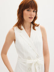 Pinstripe Sleeveless Blazer Dress