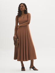Sleeveless Panel Midi Dress