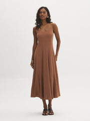 Sleeveless Panel Midi Dress