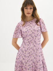 Printed Flutter Sleeve Mini Dress