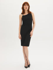 Asymmetric Ruched Midi Dress