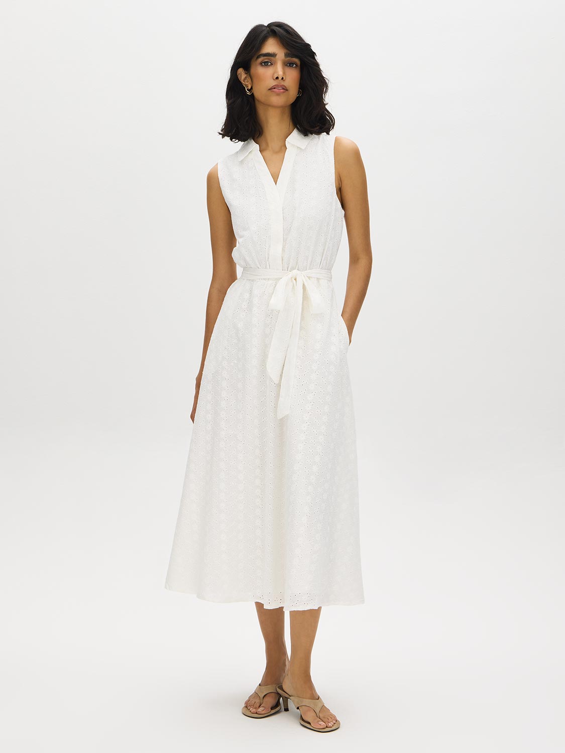 Cotton Eyelet Midi Dress