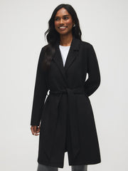 Faux Suede Mid-Length Coat