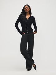 Johnny Collar Honeycomb Stitch Cardigan