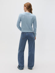 Cotton Blend Button-Front Cardigan