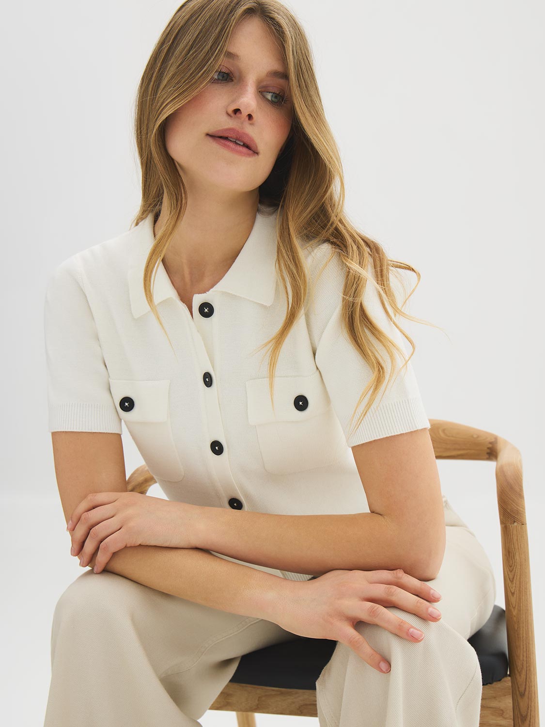 Short Sleeve Button-Front Cardigan