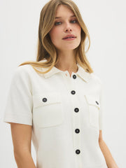 Short Sleeve Button-Front Cardigan