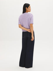 Cotton-Blend Short Sleeve Cardigan