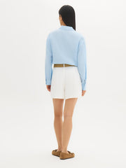Belted Linen-Blend Shorts