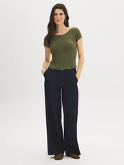 Cotton-Blend Bra Insert Tee