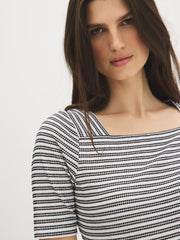 Cotton Textured Striped Top