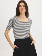 Cotton Textured Striped Top