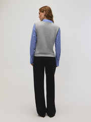 2-Fer Vest With Striped Blouse