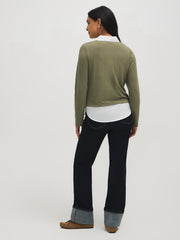 2-Fer Textured Top With Blouse